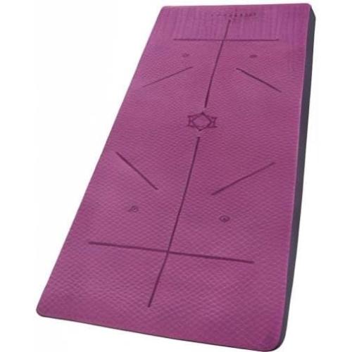Ewedoos Eco Friendly Yoga Mat with Alignment Marks TPE Yoga Mat Non Slip Hot Yoga Mat Thick 1/4'' Anti-Tear Surfaces Exercise Mats for Home Workout Fitness Pilates