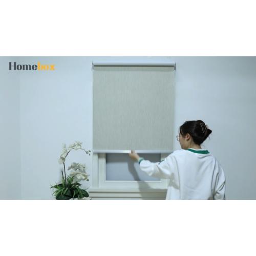 Homebox Cordless Blackout Roller Shades for Windows, 100% Room Darkening Blinds with Thermal Insulated Easy Install Spring System for Home, Living Room, Nursery (35 W x 72 H, Grey)