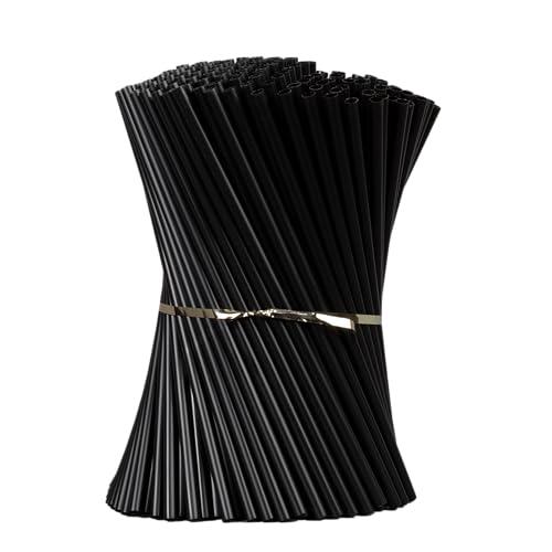 Disposable Plastic Drinking Straws, Straight 7.75-Inch, Black, 500 Count