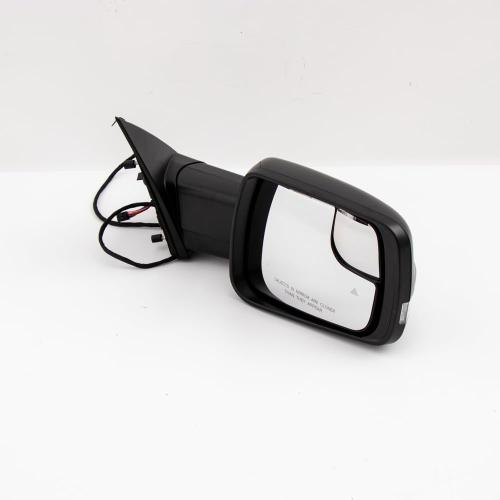 For Dodge Ram 1500 2019-2022 Door Mirror Assembly with Painted Black Back Cover Power Heated Manual Folding with Turn Signal Light Puddle Light Blind Spot Glass 9P Right Passenger Side (W/O Camera)