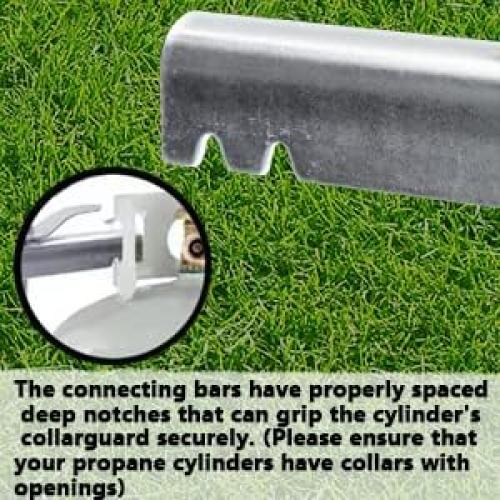 RV Dual Propane Tank Cylinder Rack for Camper and Travel Trailer for 20lb Tanks, Black,