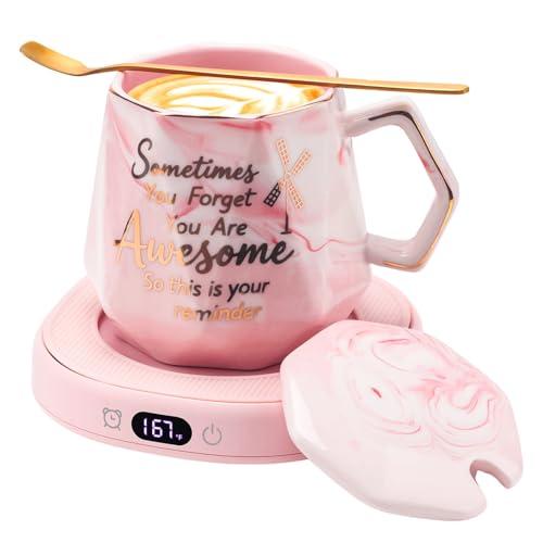 Coffee Mug Warmer Set Smart Electric Heated Cup Beverage Tea Candle Plate