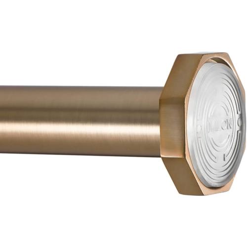 Ivilon Tension Curtain Rod - Hexagonal Spring Tension Rod for Windows or Shower, 54 to 90 Inch, Warm Gold
