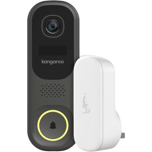 KANGAROO Video Doorbell + Chime | Security Camera Outdoor WiFi | Weatherproof Outside Camera | 2-Way Talk Video Doorbell