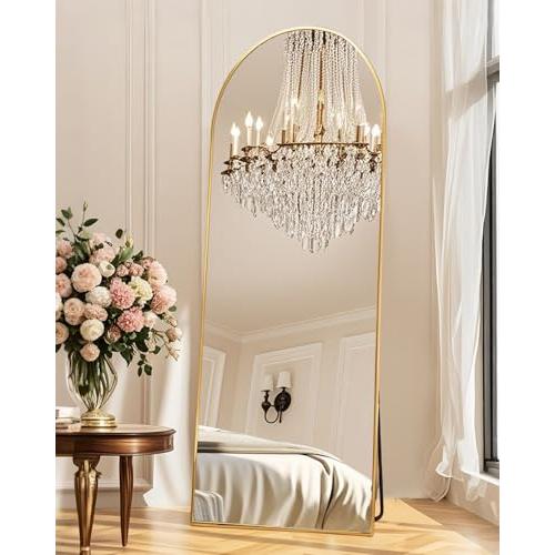 58x19Floor Mirror Full Length,Arched Full Length Mirror with Stand,Full Body Mirror,Hanging or Large Leaning for Bedroom Living Room Gold