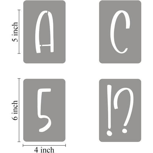 5 Inch Alphabet Letter Stencils for Painting - 42 Pack Letter and Number Stencil Templates with Signs for Painting on Wood, Reusable Letters and Numbers Stencils for Chalkboard Wood Signs & Wall Art