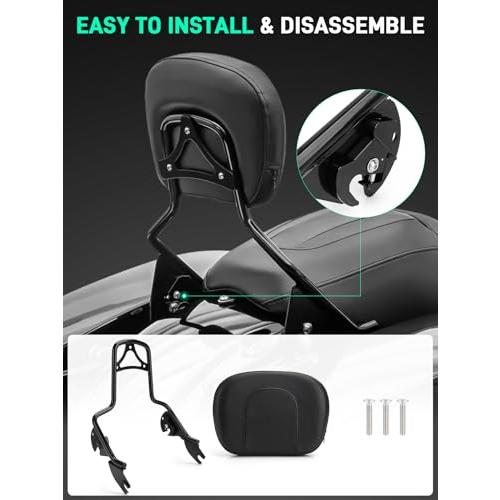 Passenger Backrest Sissy Bar,Detachable Sissy Bar Backrest Compatible with Harley Davidson Street Glide Road King Electra Glide Road Glide 2009-2026