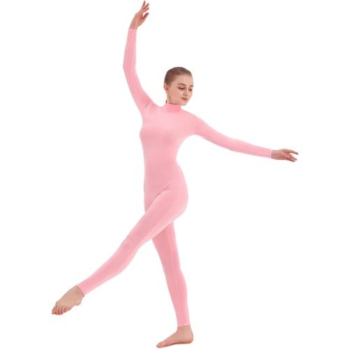 SUPRNOWA Full Body Unitard Turtleneck Spandex Footed/Footless Long Sleeve Unisex