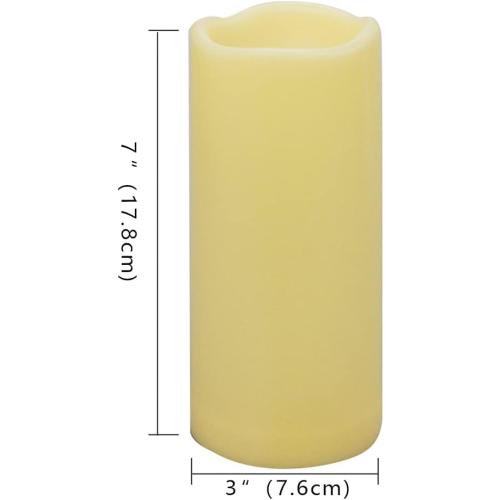 2PCS 7 Waterproof LED Flameless Timer Candles, 1000 Hours Long Battery Life/Flickering Battery Operated Electric Outdoor LED Large Pillar Candle for Outside Lantern Festival Decor etc.
