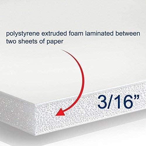Foam Board 16 x 20 x 3/16(5mm), Foam Core Board Sheets, White Poster Board | 12 Pack, Acid Free Foamboard, Rigid Sign Board for Mounting, Framing, Backing, Display, Presentation, Prints, Crafts & Art