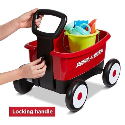 Radio Flyer Push & Pull Walker Wagon with Garden Tools, Ages 1-4 Years, Red