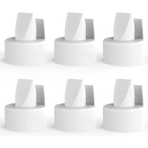 [6-Count] Papablic Duckbill Valves, Replacement Milk Valves Compatible with Spectra S1 S2 & Medela Breast Pumps Parts Accessories, BPA & DEHP Free, Food-Grade Silicone, Easy to Clean, White