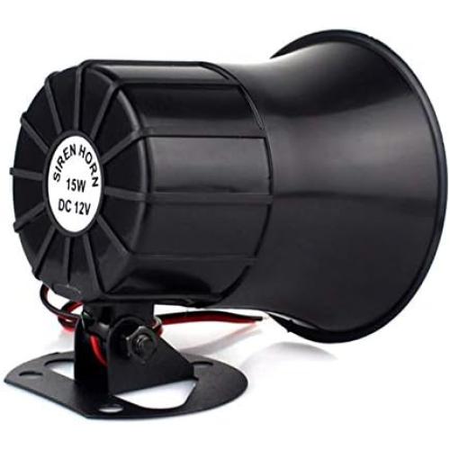 Wired Alarm Siren Horn 15W DC 6 to 12V Security Siren with Bracket for Home Security Alarm System