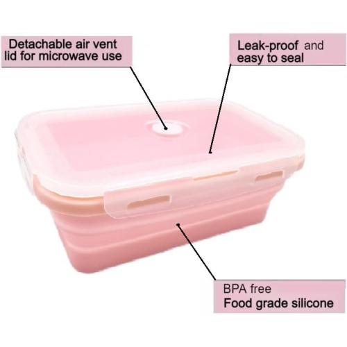 Collapsible Food Storage Containers (pink)
