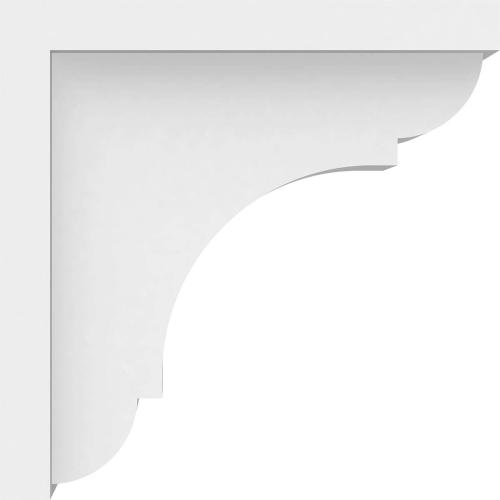 Set of 3 Size 3 1/2W x 7D x 7H Color White  Ekena Millwork BKTP04X07X07BRY Standard Bryant Architectural Grade PVC Brackets, 3 1/2W x 7D x 7H