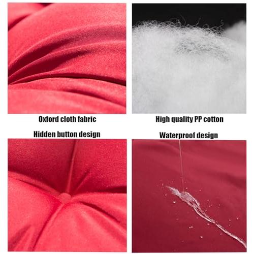 Liquor Red 3 Piece Set Wicker waterproof Chair Cushions Outdoor/Indoor Thicke Patio Chair Loveseat Cushion Porch Swing Cushion & 1 Loveseat bench cushion & 2 U-Shape Chairs Cushion & liquor red