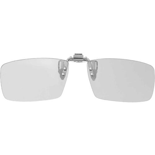 MECCANIXITY 2 Pcs Polarized Clip-on 3D Glasses, Passive Square 3D Viewing Glasses Frames for Image Maximum Movies Theater Games TV Photo Projector (Metal Clip)