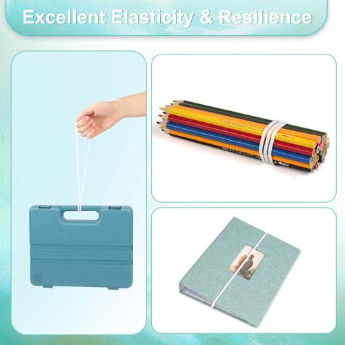 KJAHLAL Large Rubber Bands, 120 Pcs Big Rubber Bands, 7x1/8 Inches, White Rubber band, Giant Elastics for Office