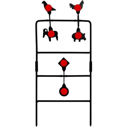 BB Gun Targets for Shooting Outdoor, Metal Spinning Target, Resetting Pellet Shooting Target, Rated for .22 .177 Caliber