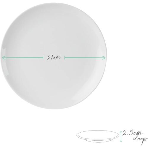 Set of 12 Anders and White 'Coupe' - White Vegan Friendly Bone China Dinner Set. 12 Pieces Dinnerware Set. Contains 4X Dinner Plates, Side Plates and Bowls.