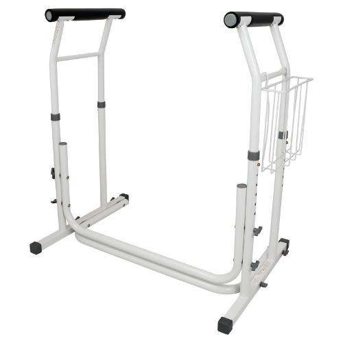 Carex Toilet Safety Rails, Adjustable Toilet Safety Frame with Handles for Elderly, Handicap, or Disabled, Heavy-Duty Non-Slip Grab Bar, with Padded Handles and Aluminum Frame for Bathroom Stability