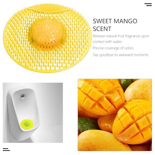 Urinal Screen Deodorizer 12 Pack,75-Day Fresh,Double-Sided Anti-Splash | Urinal Cakes,Anti-Splash & Anti-Clog,Ocean Breeze/Mango/Kiwi,Long-Lasting Freshness,Odor Control with Gloves for Men Bathroom