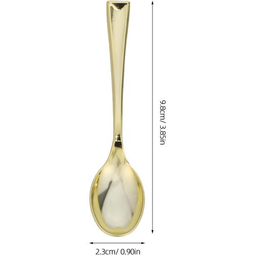 100 Disposable Dessert Forks: Plastic Tasting Spoons, Modern Small Tableware for Ice Cream, Fruit Tasting, Catering and Parties.