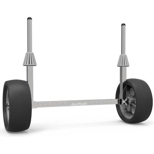 GanFindX Upgraded Quick-Detachable Sit-on-Top Kayak Cart Dolly with Flat-Free Wheels, Width & Height-Adjustable Kayak Wheels Cart, Suitable for Various Kayaks and Canoes with Plug Holes