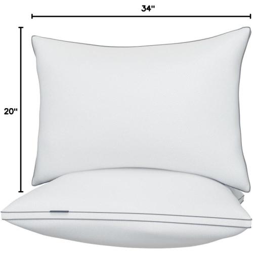 viewstar King Size Pillows Set of 2, Hotel Quality Cooling Down Alternative Gusseted Bed Pillows for Side, Back, or Stomach Sleepers, White