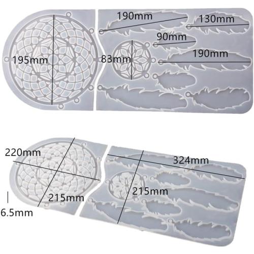 Large Dream Catcher Resin Mold, Silicone Dreamcatcher Feather Epoxy Mold for Wall Hanging Pendant Key Chain Kit House Window Living Room Decoration (Dreamcatcher)