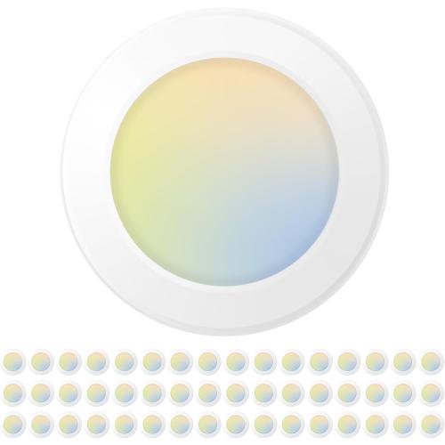 Amico 48 Pack 5/6 Inch LED Disk Lights, Dimmable Flush Mount Ceiling Disc Lights, 2700K/3000K/4000K/5000K/6000K Selectable, 12W Eqv 110W, 1050LM, Low Profile Surface Mount Ceiling Light, ETL&FCC