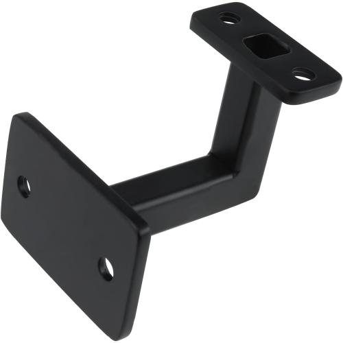 Black Pack of 6 RealPlus Handrail Brackets for Indoor Stairs Heavy Duty Steel Square Hand Rail Brackets for Staircase Stair Banister Railing, Black (Pack of 6)