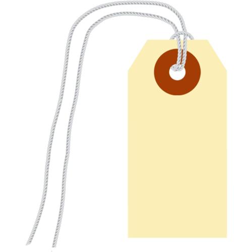 SmartSign Blank Shipping Tags with Pre-Attached Loop Strings, Size-1, Pack of 1000, 10pt Thick Manila Cardstock Tag, 1.375 x 2.75 Paper Hang Tags with Reinforced Fiber Patch