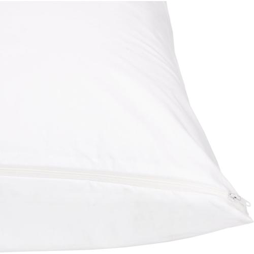 Amazon Basics King Pillow Protector with Zipper, Breathable 100% Cotton Hypoallergenic, Tight Weave, Machine Washable, White, 37 x 21 Inches, Pillows Not Included