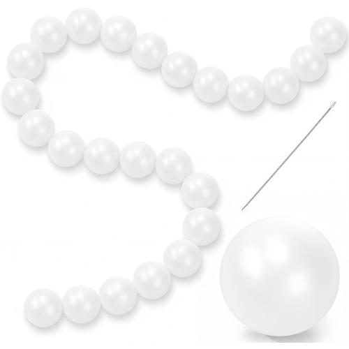 Teyva 100 Pcs Pearl Ball Garland 2.2 Inches White