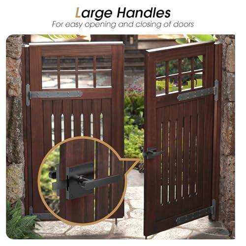 Double Sided Gate Latch, Heavy Duty Gate Latch for Wooden Fence