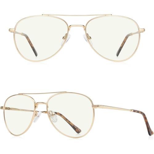 Aviator Reading Glasses for men and Women Blue Light Blocking Lens Spring Temple