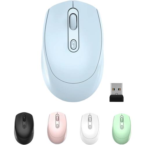 ONE-UP Wireless Mouse, 2.4G, Silent, USB Nano Receiver for Laptop, Chromebook, PC, Mac, Windows and School Work (Blue)