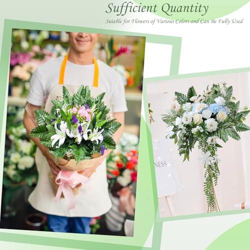 XONOR Artificial Silk Leaf Fern - Artificial Fern Leaves Stem Faux Greenery Plant for Cemetery Grave Headstone Wedding Home Garden Decoration (100Pcs, Dark Green)