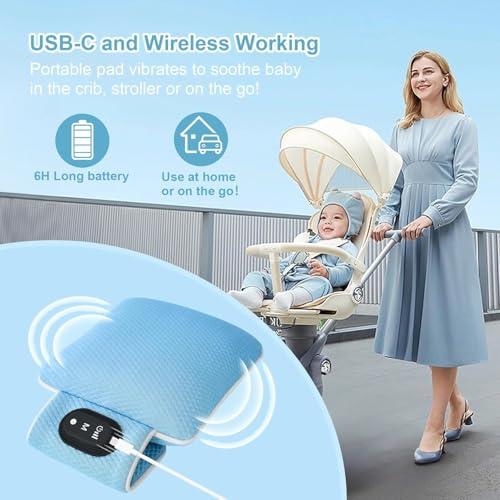 Baby Vibrating Soother,Baby Patter for Sleep,Rechargeable Baby Sleep Soother Pad with 3 Vibration Modes & 90M Timer - Portable Vibration Mattress for Crib, Bassinet, and Travel Stroller