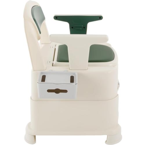Bedside Commode Chair,Portable Height Adjustable Toilet with 2 Armrests&Sensor Night Light,Durable Potty Chair for Elderly and Disabled (Green)