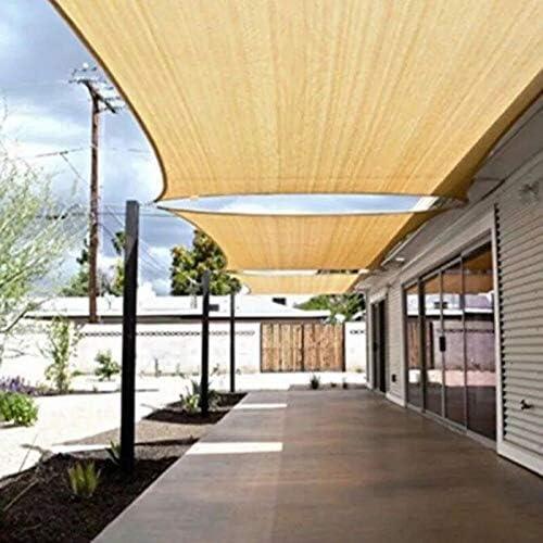 Rectangle 10' X 20' Sun Shade Sail Fabric Patio Sail Perfect for Outdoor Patio Garden Canopy Swimming Pools in Color Sand