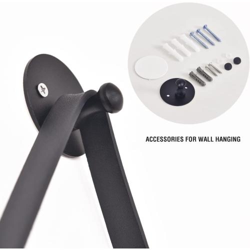 ITS RG Arched Full Length Wall Mirror - Mounted with Leather Strap for Bathroom, Living Room, Entryway (16x48 Black)