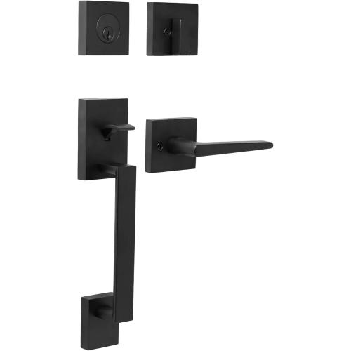 Weslock 02880-272FR2D Brookside Deadbolt Keyed One Side Handle Set with Philtower Lever Matte Black