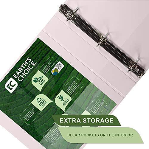 Samsill Plant-Based 1.5 Inch Durable D-Ring, View Binder, Eco-Friendly, USDA Certified Biobased, Single, Rose