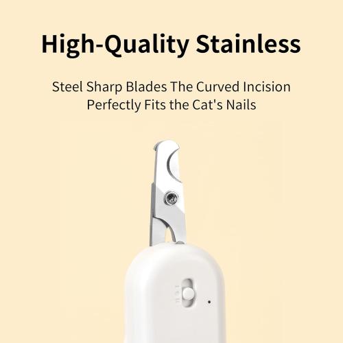PAKEWAY Pet Nail Clipper with LED & -U-V Light, Cat Claw Trimmer with Ultra Bright LED Light for Nail Bloodline to Avoid Over Cutting, Sharp Angled Blade Grooming Tool for Dog Cat Rabbit Small Animals