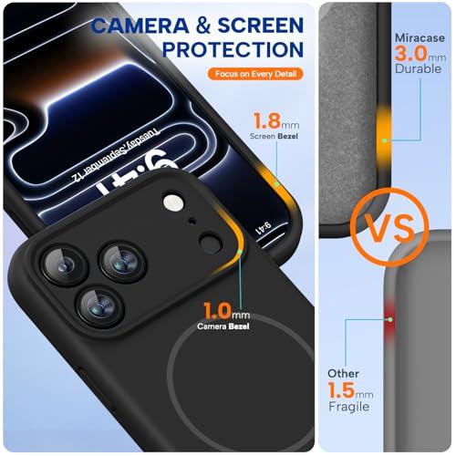 Miracase Silicone & Magnetic for iPhone 17 Pro Max Case, Black