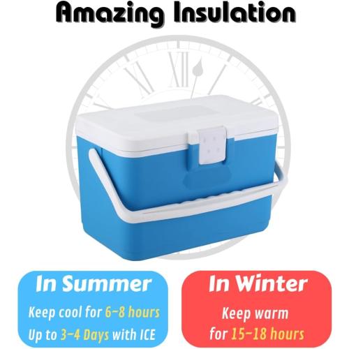 HiGropcore 5/8/13 Quart Camping Cooler - Hard Ice Retention Cooler Lunch Box - Portable Small Insulated Cooler
