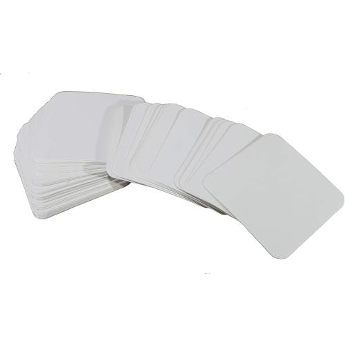 eSplanade Disposable Coaster - Made of Paper (Set of 100) - Use and Throw Reversible Coasters - Perfect for Bar, Hotel, Restaurant Purpose & Parties (White Square)