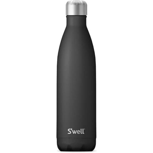 S'well Stainless Steel Water Bottle, 25oz, Onyx, Triple Layered Vacuum Insulated Containers Keeps Drinks Cold for 48 Hours and Hot for 24, BPA Free, Perfect for On the Go